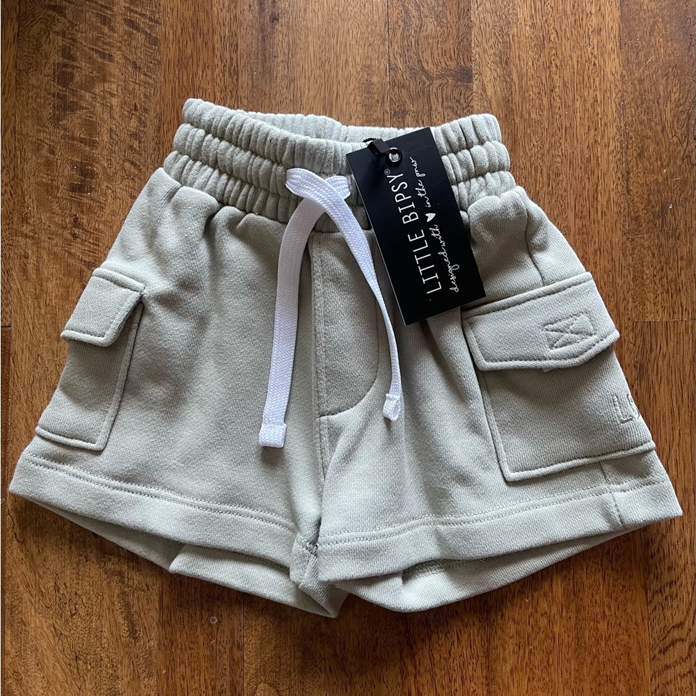 NWT Little Bipsy Light Green Cargo Shorts